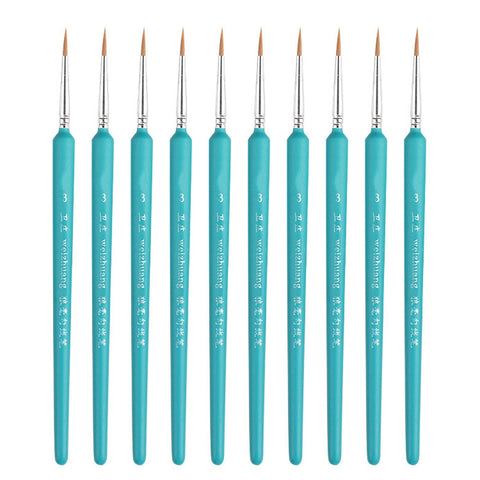 WeiZhuang Hook Line Pen Painting Hand-painted Watercolor Wolf Mint Hook Line Pen Painting Stroke Thin Line Brush, 10 PCS 00000 Dark Blue, 10 PCS 000 Dark Blue, 10 PCS 00 Dark Blue, 10 PCS 0 Dark Blue, 10 PCS 1 Dark Blue, 10 PCS 2 Dark Blue             ...