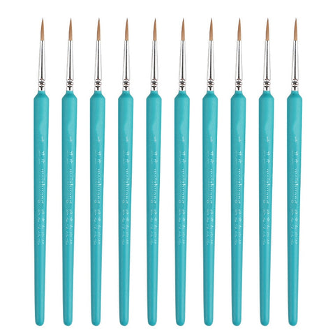 WeiZhuang Hook Line Pen Painting Hand-painted Watercolor Wolf Mint Hook Line Pen Painting Stroke Thin Line Brush, 10 PCS 00000 Dark Blue, 10 PCS 000 Dark Blue, 10 PCS 00 Dark Blue, 10 PCS 0 Dark Blue, 10 PCS 1 Dark Blue, 10 PCS 2 Dark Blue             ...