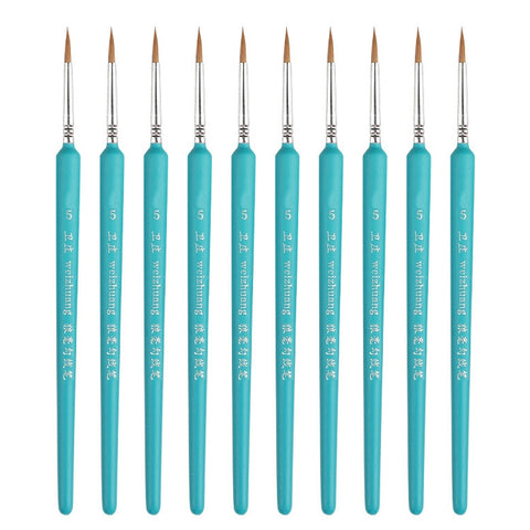 WeiZhuang Hook Line Pen Painting Hand-painted Watercolor Wolf Mint Hook Line Pen Painting Stroke Thin Line Brush, 10 PCS 00000 Dark Blue, 10 PCS 000 Dark Blue, 10 PCS 00 Dark Blue, 10 PCS 0 Dark Blue, 10 PCS 1 Dark Blue, 10 PCS 2 Dark Blue             ...