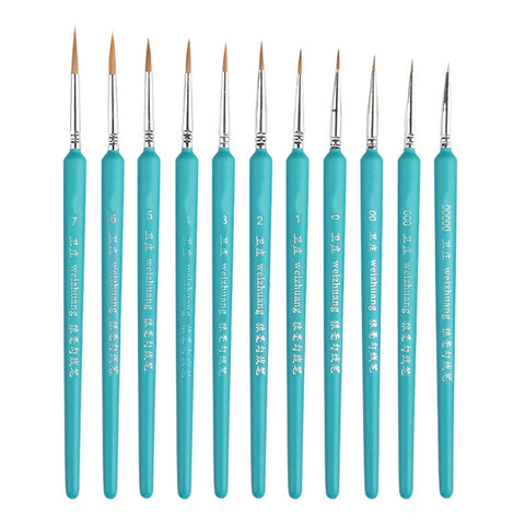 WeiZhuang Hook Line Pen Painting Hand-painted Watercolor Wolf Mint Hook Line Pen Painting Stroke Thin Line Brush, 10 PCS 00000 Dark Blue, 10 PCS 000 Dark Blue, 10 PCS 00 Dark Blue, 10 PCS 0 Dark Blue, 10 PCS 1 Dark Blue, 10 PCS 2 Dark Blue             ...
