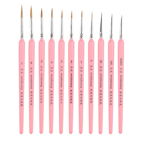 WeiZhuang Hook Line Pen Painting Hand-painted Watercolor Wolf Mint Hook Line Pen Painting Stroke Thin Line Brush, 10 PCS 00000 Dark Blue, 10 PCS 000 Dark Blue, 10 PCS 00 Dark Blue, 10 PCS 0 Dark Blue, 10 PCS 1 Dark Blue, 10 PCS 2 Dark Blue             ...