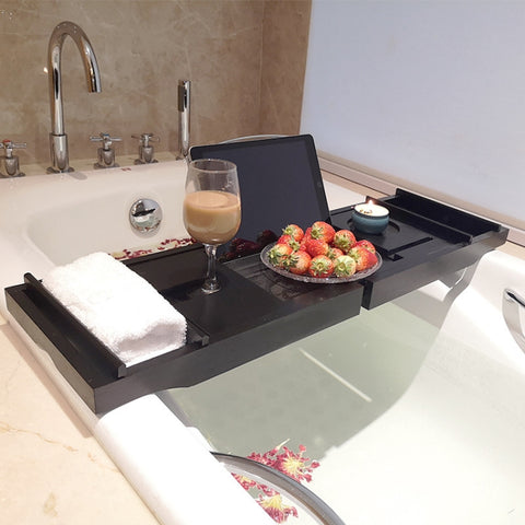 Bathroom Multifunctional Retractable Bathtub Shelf Rack, Single Box, Double Box