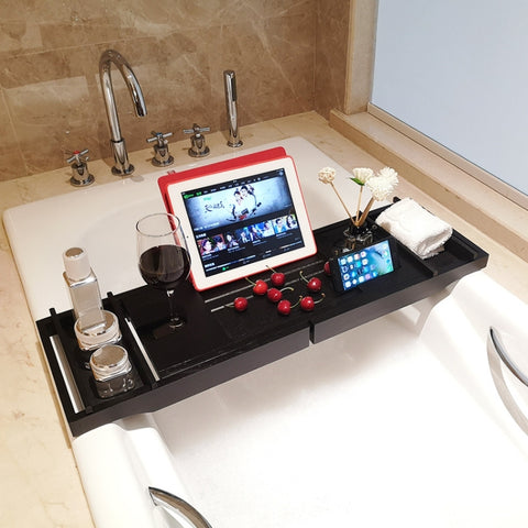 Bathroom Multifunctional Retractable Bathtub Shelf Rack, Single Box, Double Box