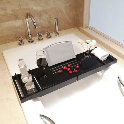 Bathroom Multifunctional Retractable Bathtub Shelf Rack, Single Box, Double Box
