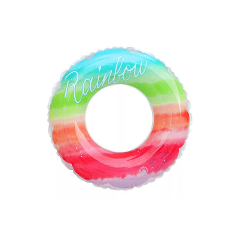 Gradient Color Rainbow Flowers Children Thickened PVC Swimming Ring, 60cm, 70cm, 80cm, 90cm