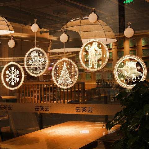 Christmas Decoration Light LED Holiday 3D Hanging Lamp, Battery, USB