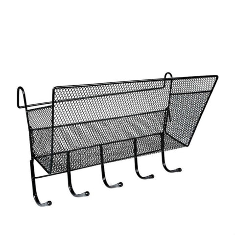 Dormitory Upper Bunk Bedside Storage Rack Bedside Hanging Basket Hook, Black Hanging Basket + Black Hook, White Hanging Basket + White Hook