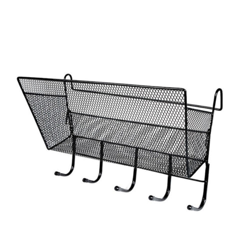 Dormitory Upper Bunk Bedside Storage Rack Bedside Hanging Basket Hook, Black Hanging Basket + Black Hook, White Hanging Basket + White Hook
