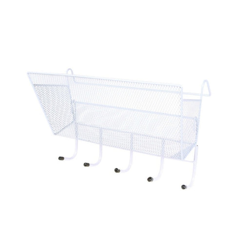 Dormitory Upper Bunk Bedside Storage Rack Bedside Hanging Basket Hook, Black Hanging Basket + Black Hook, White Hanging Basket + White Hook