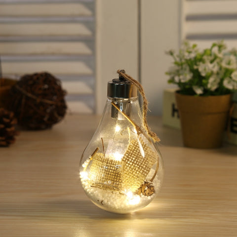 2 PCS LED Transparent Christmas Plastic Bulb Ball Christmas Tree Decoration Pendant, Style 1, Style 2, Style 3, Style 4, Style 5