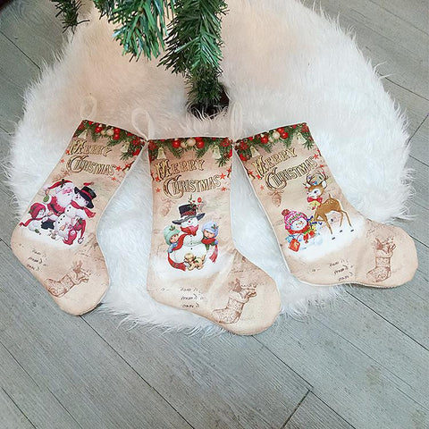 Christmas Stockings Pendant Christmas Decoration Gift Bag, Old Man Snowman, Snowman, Deer