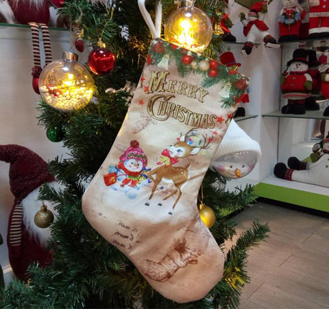 Christmas Stockings Pendant Christmas Decoration Gift Bag, Old Man Snowman, Snowman, Deer
