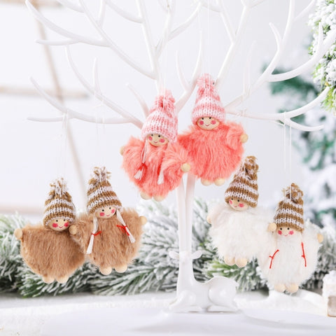 Creative Wooden Boy And Girl Cloak Set Doll  Christmas Tree Pendant