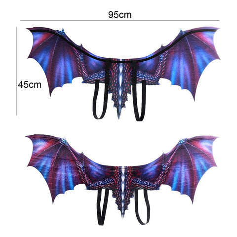 Halloween Carnival Adult Decoration Non-woven Dragon Wings Cosplay Wings Props, One Size
