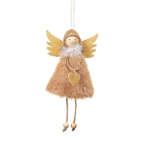 Christmas Decoration Pendant Love Plush Feather Angel Christmas Tree Pendant