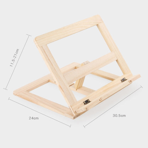 Wooden Reading Rack Children Notebook Stand Anti-myopia Book Stand, Log iron Clip, Log Wood Clip