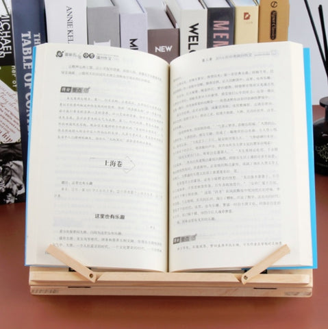 Wooden Reading Rack Children Notebook Stand Anti-myopia Book Stand, Log iron Clip, Log Wood Clip