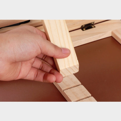Wooden Reading Rack Children Notebook Stand Anti-myopia Book Stand, Log iron Clip, Log Wood Clip