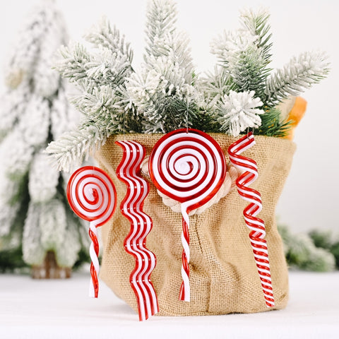Christmas Decorations Simulation Candy Christmas Tree Ornaments, Wave Sugar, Small Lollipop, Candy Roll, Large Lollipop