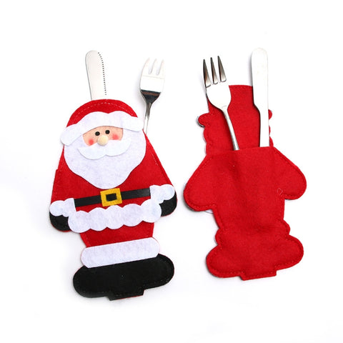 Christmas Knife And Fork Cover Christmas Decorations, Elderly, Snowman, Elk