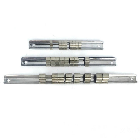 Carbon Steel 8 Socket Rack Storage Divider Rail Tray Holder Brackets Shelf Stand Tool Organizer Socket Socket Wrench Storage, 260mm, 150mm, 190mm