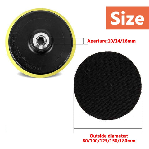 5 PCS Polishing Disc Self-adhesive Sponge Disc Pneumatic Sandpaper Suction Cup, 80mm M10, 100mm M10, 100mm M14, 125mm M10, 125mm M14, 150mm M14, 150mm M16, 180mm M14