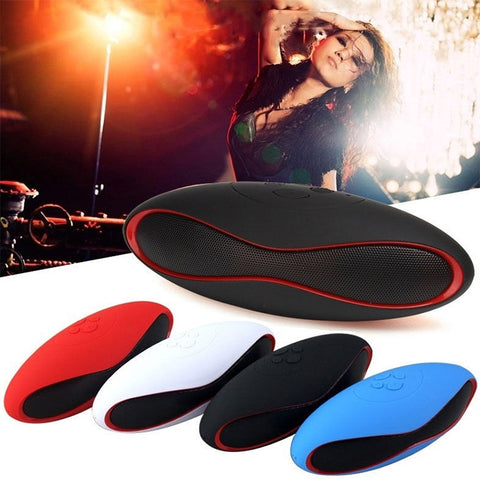 3D Stereo Mini Rugby Shape Bluetooth Speaker with TF Card Slot(Blue)