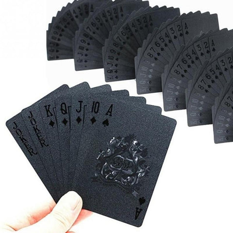 2 PCS Creative Gold Foil Poker Plastic Waterproof Playing Cards, 2 PCS Gold Foil Poker
