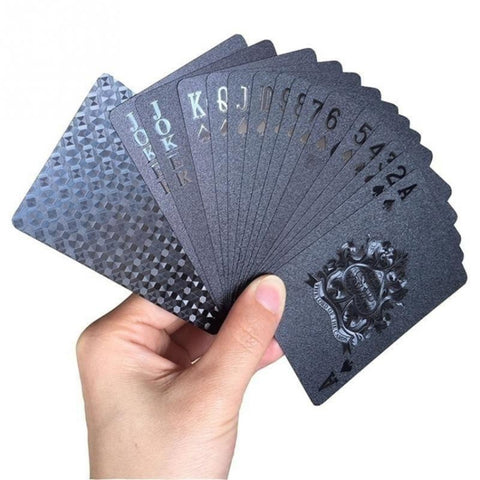 2 PCS Creative Gold Foil Poker Plastic Waterproof Playing Cards, 2 PCS Gold Foil Poker