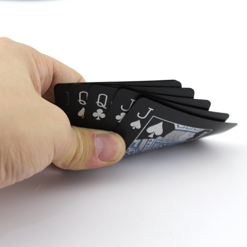 2 PCS Plastic PVC Poker Cards Waterproof Black Playing Cards Creative Gift Durable Poker, TBD0481158, TBD0481158R