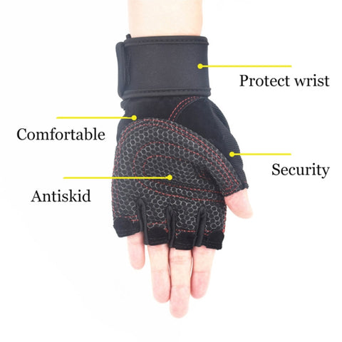 Gym Gloves Heavyweight Sports Exercise Weight Lifting Gloves Body Building Training Sport Fitness Gloves, M, L, XL