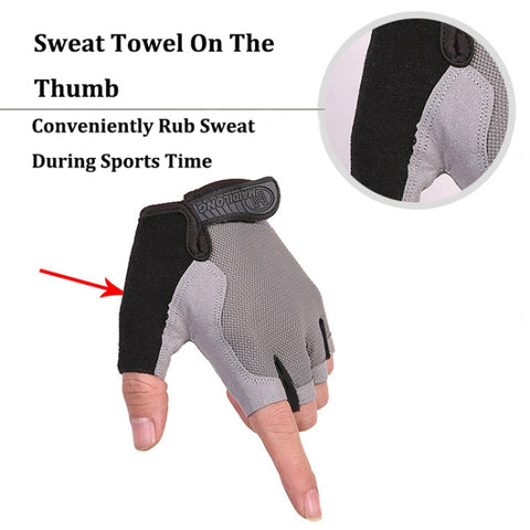 Summer Men Women Fitness Gloves Gym Weight Lifting Cycling Yoga Training Thin Breathable Antiskid Half Finger Gloves, S, M, L, XL
