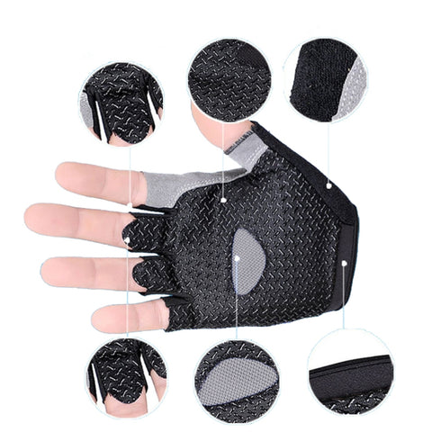 Summer Men Women Fitness Gloves Gym Weight Lifting Cycling Yoga Training Thin Breathable Antiskid Half Finger Gloves, S, M, L, XL