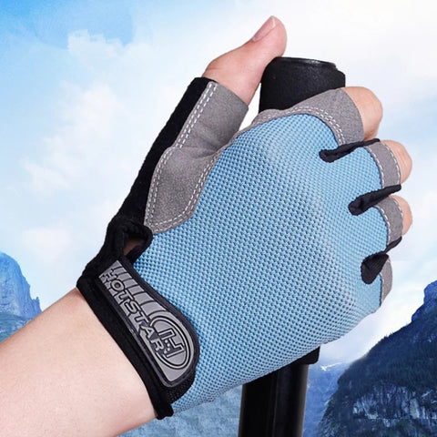 Summer Men Women Fitness Gloves Gym Weight Lifting Cycling Yoga Training Thin Breathable Antiskid Half Finger Gloves, S, M, L, XL
