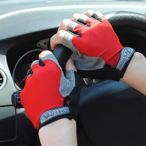 Summer Men Women Fitness Gloves Gym Weight Lifting Cycling Yoga Training Thin Breathable Antiskid Half Finger Gloves, S, M, L, XL