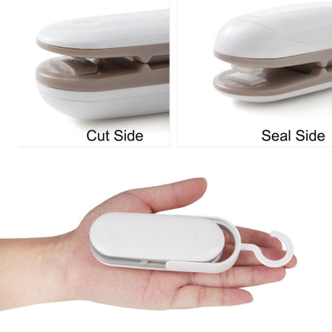 Household Mini Heat Sealing Machine Package Sealer Clamps, Brown, Gray