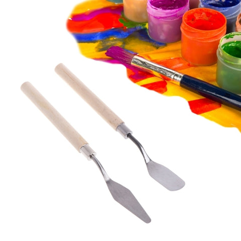 2Pcs Stainless Steel Palette Knife Spatula Scraper for Mixing Art Oil Painting, 2 PCS
