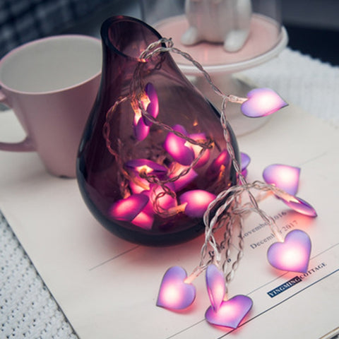 LED Fairy Lights Love Heart Lantern Navidad String Lights Holiday Lighting Bedroom Home Decoracion, 2m 16LEDs, 3m 20LEDs