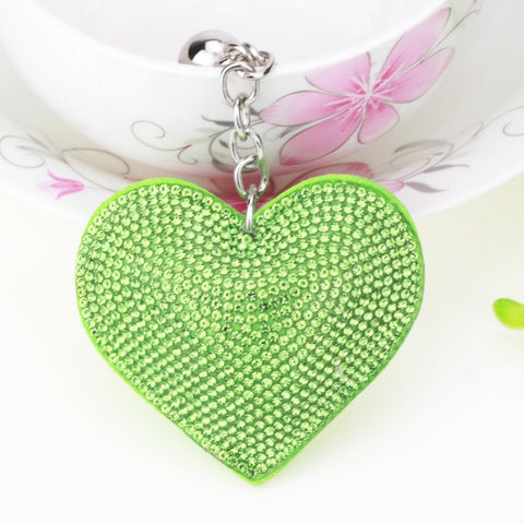 Heart Keychain Leather Tassel Gold Key Holder Metal Crystal Key Chain Keyring Charm Bag Auto Pendant Gift, purple, green, dark blue, lake blue, silver white, watermelon red, light blue, orange, black white, magenta, black gray, yellow, light red, red  ...