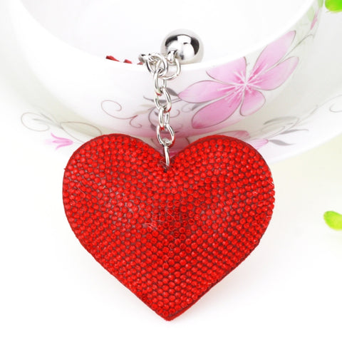 Heart Keychain Leather Tassel Gold Key Holder Metal Crystal Key Chain Keyring Charm Bag Auto Pendant Gift, purple, green, dark blue, lake blue, silver white, watermelon red, light blue, orange, black white, magenta, black gray, yellow, light red, red  ...