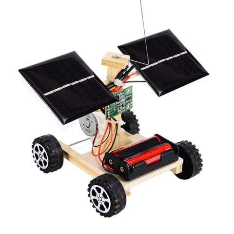 DIY Mini Wooden Car Wireless Remote Control Vehicle Model Kids Toys, DIY Mini Wooden Car