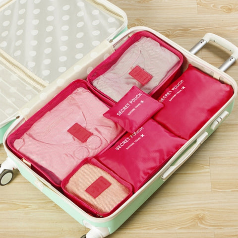 6 PCS/Set Travel Bag ClothesLuggage Organizer High Capacity Mesh Packing Cubes