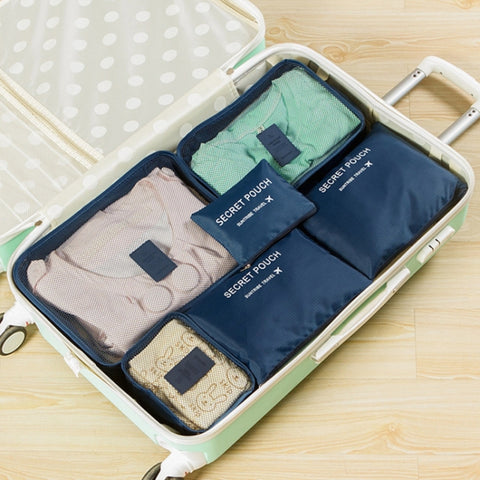 6 PCS/Set Travel Bag ClothesLuggage Organizer High Capacity Mesh Packing Cubes