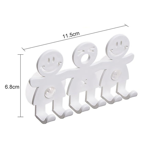 5 PCS Cute Smiley Suction Cup Hanging Toothbrush Holder Plastic Small Person Teeth Holder, Cute Smiley Suction Toothbrush Holder