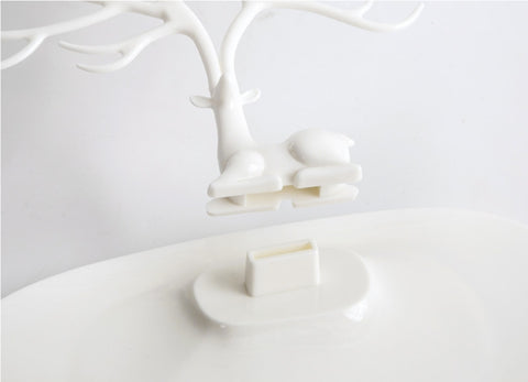 Plastic Antler Shaped Creative Ring Lipstick Rack Necklace Jewelry Cosmetic Storage Display Organizer