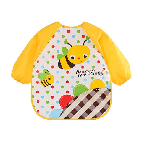 Baby Bibs Waterproof Long Sleeve Apron, One Size