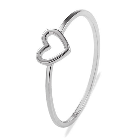 Fashion Heart Shaped Wedding Ring for Woman, Rose Gold, White