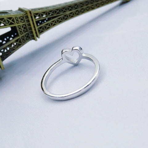 Fashion Heart Shaped Wedding Ring for Woman, Rose Gold, White