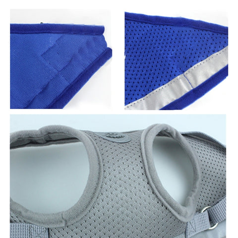 Adjustable Polyester Mesh Reflective Vest Lead Leash for Pet Dog, S, M, L, XL