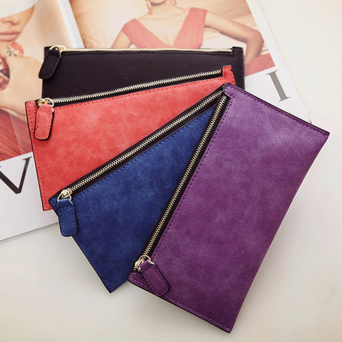 Ladies Long Wallet Simple Style Coin Purse Leather Thin Wallets